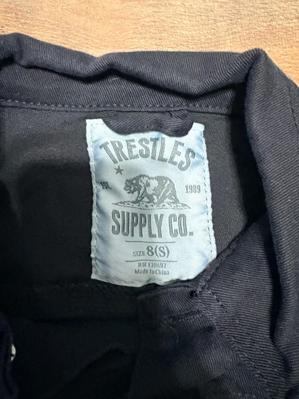 TreStles Supply Co Kids Black Utility Jacket Size Small Cargo Pocket Streetwear
